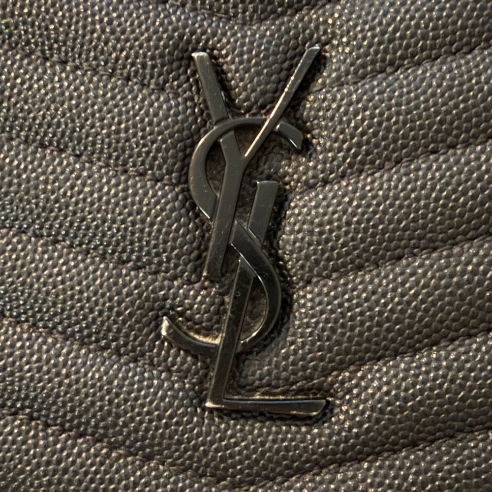 Saint Laurent Black Chevron Quilted Leather Crossbody with Tassel - Picture 3 of 8